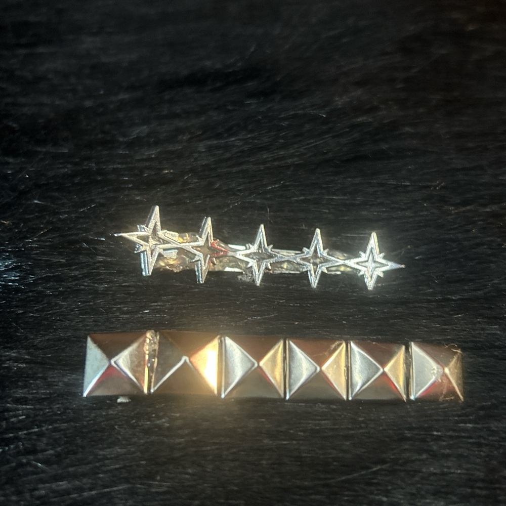 Silver Star and Pyramid Stud Earrings